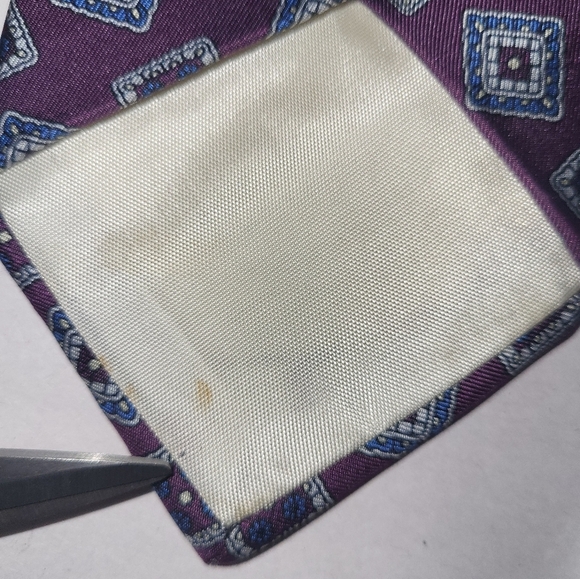 Givenchy Monsieur Silk Tie‎ Purple Silver Blue - Picture 6 of 8